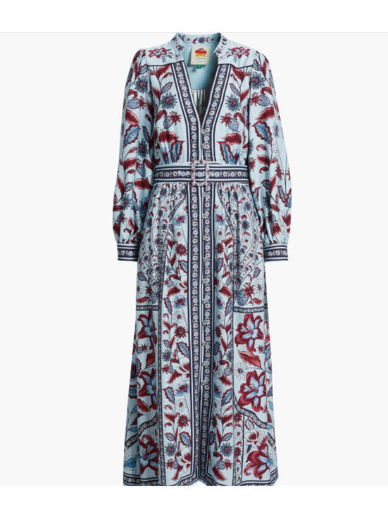 Farm Rio Dresses & Skirts - NEW, Farm Rio Marcelle Soft Blue Maxi Dress in Blue Sz M #MD1578